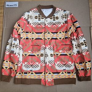 Multicolor Patterned Men's Bomber Jacket